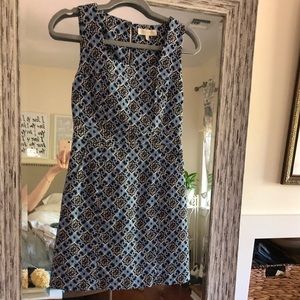 Star blue patterned mini dress.